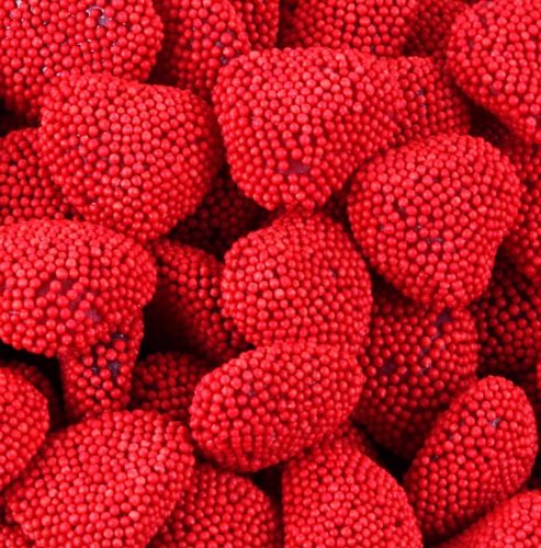 Red Raspberry Flavor Jelly Hearts Coated With Red Nonpareils logo