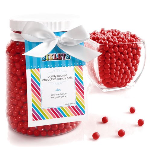 Red Sixlets – Baby Shower & Birthday Party Candy – 1/2 Gallon logo