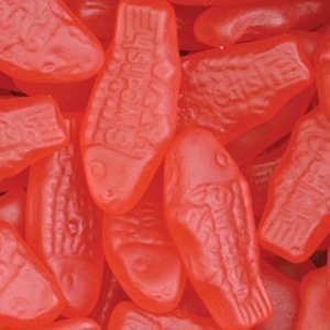 Red Slim Fish Gummy Candy 2 Pound logo