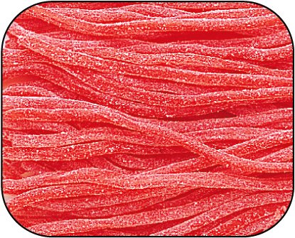 Red Strawberry Sour Licorice Straws Candy 1 Pound Bag logo