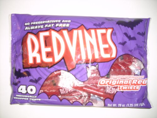 Red Vines, 40 Individualy Wrapped Red Twists, net Wt 20 Oz logo