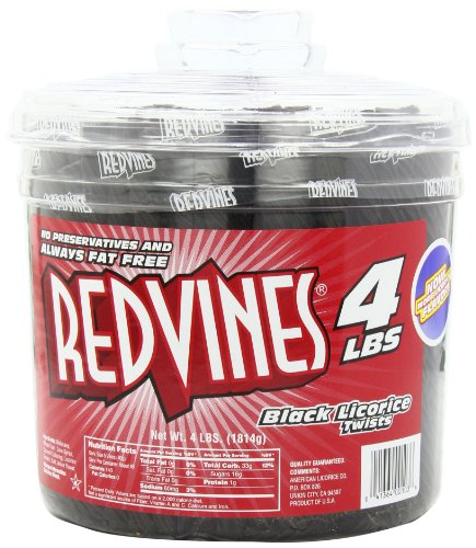 Red Vines Black Licorice Twists, 4 Lb Tub logo