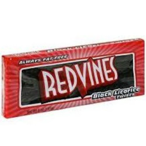 Red Vines Licorice Twists Black Classic 5 Ounce King Size Theater Pack 1 Tray logo