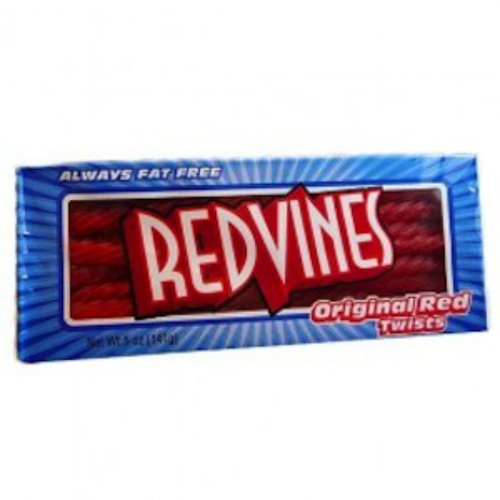 Red Vines Licorice Twists Original Red Classic 5 Ounce King Size Theater Pack 1 Tray logo