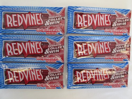 Red Vines Original Red Twists and Always Fat Free, No Preservatives, Very Low Sodium – 6 Pack of 5 Oz Packages logo