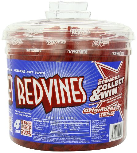 Red Vines Red Original Licorice Twists, 64 ounce Tub logo