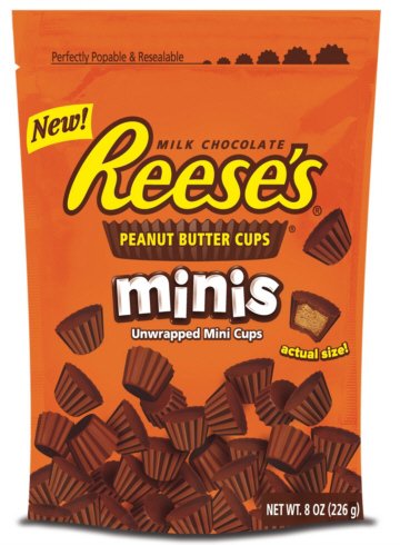 Reese’s Chocolate Peanut Butter Cups Candy Mini’s Pouch 8 Oz logo