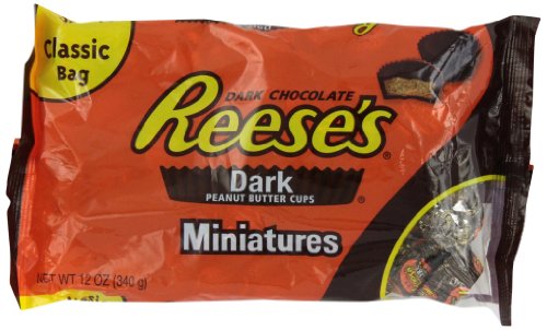 Reese’s Dark Chocolate Peanut Butter Cup Miniatures, 12 ounce Bags (Pack of 4) logo