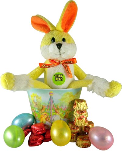 Reese’s Peanut Butter Cup Rapping Rabbit Plush Toy Easter Basket With Assorted Candy logo