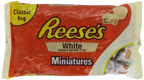 Reese’s Peanut Butter Cups, White Chocolate Miniatures, 12 ounce Bags (Pack of 4) logo