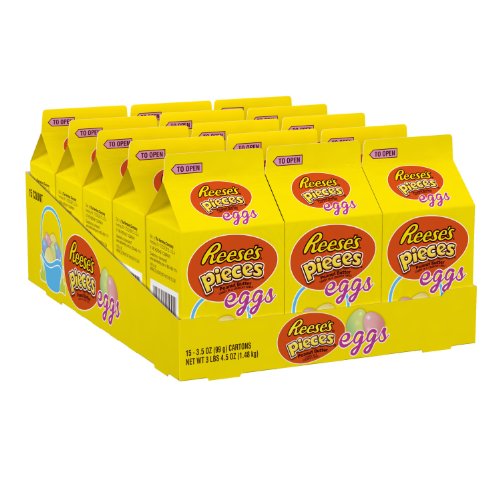 Reese’s Pieces Easter Peanut Butter Pastel Eggs, 3.5 ounce Cartons (Pack of 15) logo