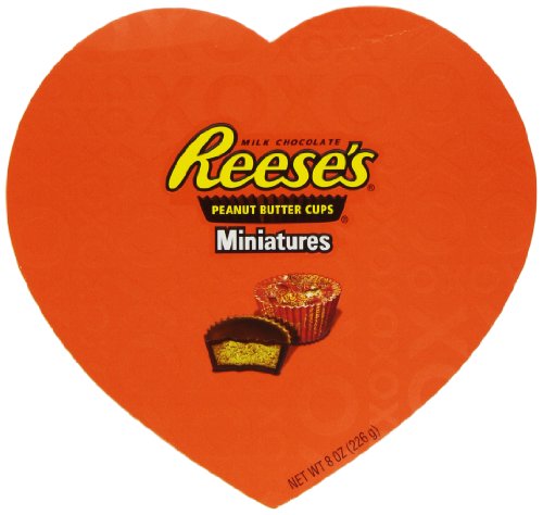 Reese’s Valentine’s Peanut Butter Cup Miniatures, 8 ounce Heart Boxes (Pack of 3) logo