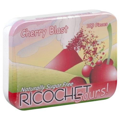 Ricochet, Cherry Blast, 100-count Mints (Pack of 6) logo