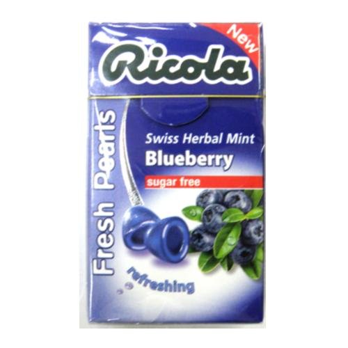 Ricola Herbal Sugar Free Blueberry Mint, 0.88 ounce Boxes (Pack of 12) logo