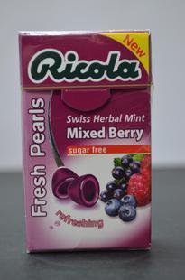 Ricola Herbal Sugar Free Mixed Berry Mints, 0.88 ounce Boxes (Pack of 12) logo