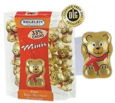 Riegelein Solid Chocolate Bears Minis 20ct 3.5oz logo