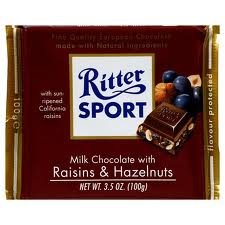 Ritter Milk Choc W/raisins Hazelnuts (economy Case Pack) 3.5 Oz Bar (Pack of 12) logo