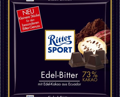 Ritter Sport 100g Edel-bitter 73% Kakao logo