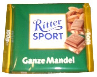 Ritter Sport Almonds Chocolate 100g Bar logo