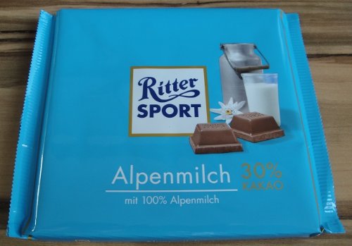 Ritter Sport Alpine Milk King Sized Chocolate Bar 250g logo