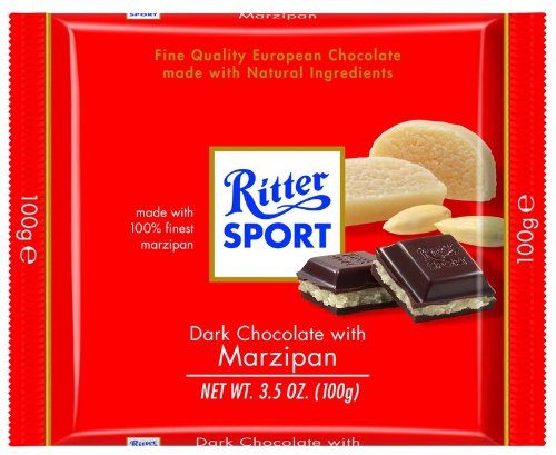 Ritter Sport Bars, Dark Chocolate With Marzipan, 3.5 Ounce (Pack of 12) logo