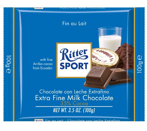 Ritter Sport Bars, Whole Fine Milk Chocolate, 3.5 Ounce (Pack of 12) logo