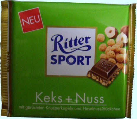 Ritter Sport Biscuits and Hazelnuts King Size Chocolate Bar 250g logo