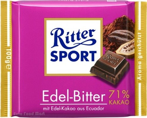 Ritter Sport Bittersweet 71% Cocoa Chocolate 100 G logo