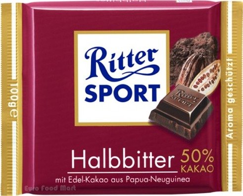 Ritter Sport Bittersweet Chocolate 50% Cocoa -100 G logo