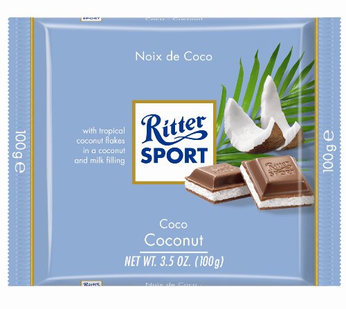 Ritter Sport Chocolate, Coconut, 3.5 Ounce (Pack of 12) logo