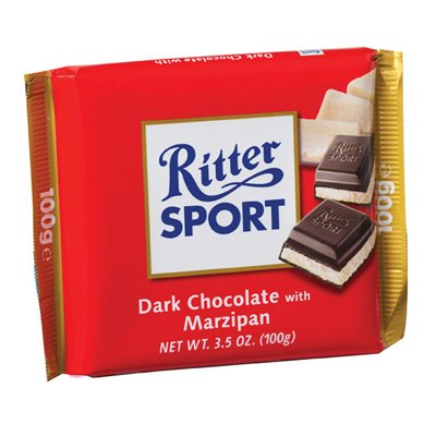 Ritter Sport: Dark Chocolate Marzipan Bar: 12 Count logo