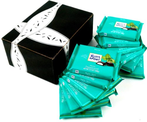 Ritter Sport Dark Chocolate With Peppermint, 3.5 Oz Bars In A Gift Box (Pack of 12) logo