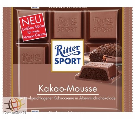 Ritter Sport Kakao (cocoa) Mousse In Alpine Milk Chocolate – Pack of 3 logo