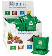 Ritter Sport Milk Chocolate Hazelnuts Mini Bars Display 36pc 1.33lb logo