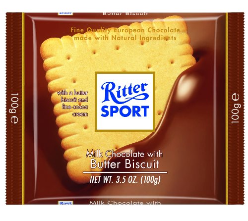 Ritter Sport, Milk Chocolate With Butter Biscuit, 3.5 ounce Bars (Pack of 11) logo