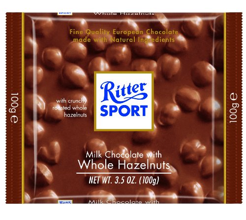 Ritter Sport, Milk Chocolate With Whole Hazelnuts, 3.5 ounce Bars (Pack of 10) logo