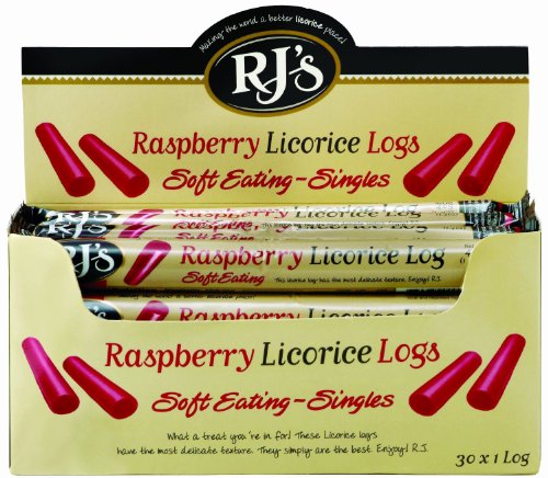 Rj’s Licorice Rj’s Logs, Soft Eating Raspberry Licorice, 1.4 ounce Packages (Pack of 30) logo