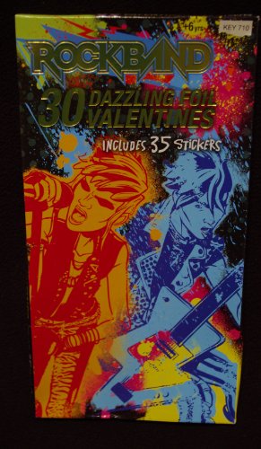 Rockband 30 Dazzling Foil Valentine Cards 35 Rock Band Stickers logo