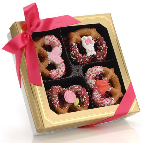 Romantic Decorated Pretzel Twists Gift Box Of 12 logo