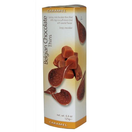 Royal Chocolates Belgian Chocolate Thins Caramel, 4.4 ounce (Pack of 6) logo