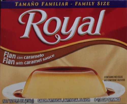 Royal Flan With Caramel Dessert Mix 5.5oz Family Size No Eggs Pack of 3 logo
