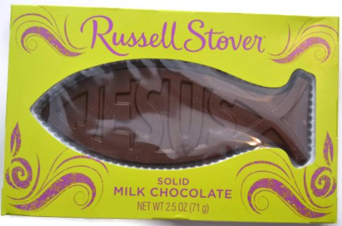 Russell Stover Solid Milk Chocolate Jesus Fish 2.5 Oz logo