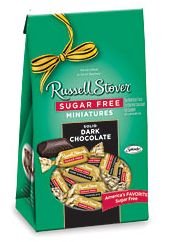 Russell Stover Sugar Free Candy Miniatures, Solid Dark Chocolate, 6 Oz logo