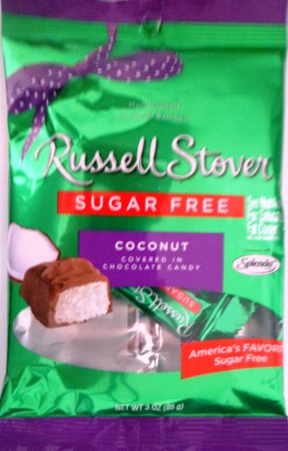 Russell Stover Sugar Free Coconut Covered In Chocolate Candy 3 Oz (85g)(Pack of 6) logo