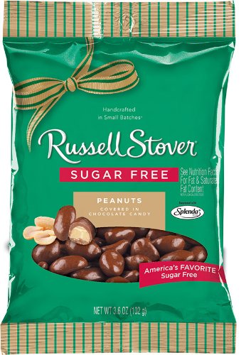 Russell Stover Sugar Free Peg Bag, Chocolate Covered Peanuts, 3.6 ounce (Pack of 12) logo