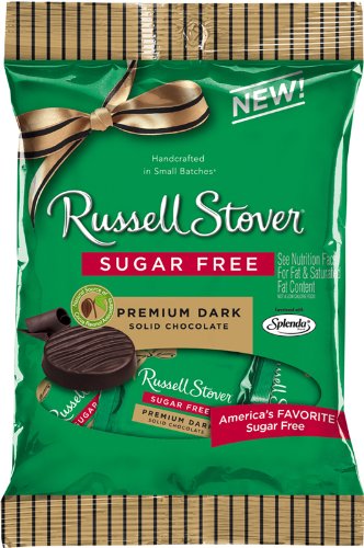 Russell Stovers Sugar Free Premium Dark Solid Chocolates, 3 Oz. Bag (Pack of 6) logo