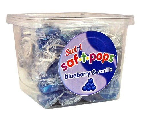 Saf-t-pops 60 Ct Tub Blueberry & Vanilla Swirl Flavor logo