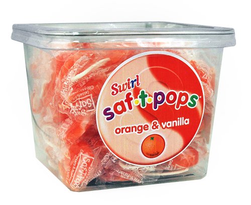 Saf-t-pops 60 Ct Tub Orange & Vanilla Swirl Flavor logo