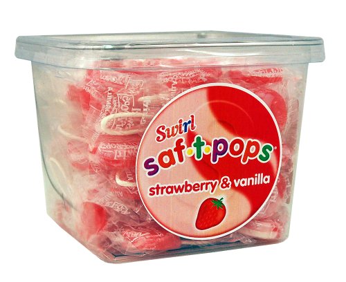 Saf-t-pops 60 Ct Tub Strawberry & Vanilla Swirl Flavor logo