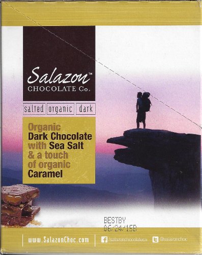 Salazon Chocolate Organic Dark Chocolate With Sea Salt & A Touch Of Organic Caramel A Pack 12 (3 Oz Bars) logo